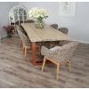 2.4m Industrial Chic Cubex Dining Table with Copper Coloured Legs & 6 Scandi Armchairs - 3