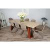 2.4m Industrial Chic Cubex Dining Table with Copper Colured Legs & 8 Stackable Zorro Chairs - 0