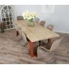 2.4m Industrial Chic Cubex Dining Table with Copper Colured Legs & 8 Stackable Zorro Chairs - 1