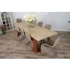 2.4m Industrial Chic Cubex Dining Table with Copper Colured Legs & 8 Stackable Zorro Chairs - 2