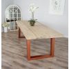 2.4m Industrial Chic Cubex Dining Table with Copper Coloured Legs & 6 Scandi Armchairs - 8