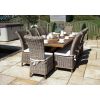 2.4m Reclaimed Teak Outdoor Open Slatted Cross Leg Table with 10 Latifa Chairs - 0