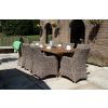 2.4m Reclaimed Teak Outdoor Open Slatted Cross Leg Table with 8 Donna Armchairs - 3