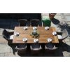 2.4m Reclaimed Teak Outdoor Open Slatted Cross Leg Table with 8 Donna Armchairs - 5