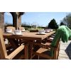 2.4m Reclaimed Teak Outdoor Open Slatted Cross Leg Table with 8 Marley Armchairs - 8