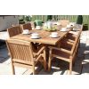 2.4m Reclaimed Teak Outdoor Open Slatted Cross Leg Table with 8 Marley Armchairs - 4