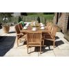 2.4m Reclaimed Teak Outdoor Open Slatted Cross Leg Table with 8 Marley Armchairs - 3