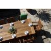 2.4m Reclaimed Teak Outdoor Open Slatted Cross Leg Table with 8 Marley Armchairs - 7