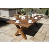 2.4m Reclaimed Teak Outdoor Open Slatted Cross Leg Table with 8 Donna Armchairs - 13