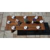 2.4m Reclaimed Teak Outdoor Open Slatted Cross Leg Table with 10 Latifa Chairs - 9