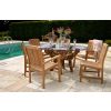 1.5m Reclaimed Teak Root Circular Garden Table with 6 Marley Chairs - With or Without Arms - 2