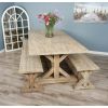 2.4m Farmhouse Cross Dining Table with 2 Dining Benches - 4
