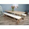 2.4m Farmhouse Cross Dining Table with 2 Dining Benches - 2