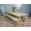 2.4m Farmhouse Cross Dining Table with 2 Dining Benches - 5