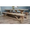2.4m Farmhouse Cross Dining Table with 3 Donna Armchairs & 1 Backless Bench - 12