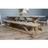 2.4m Farmhouse Cross Dining Table with 2 Dining Benches - 1