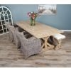 2.4m Farmhouse Cross Dining Table with 3 Donna Armchairs & 1 Backless Bench - 0