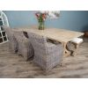2.4m Farmhouse Cross Dining Table with 3 Donna Armchairs & 1 Backless Bench - 1