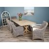 2.4m Farmhouse Cross Dining Table with 3 Donna Armchairs & 1 Backless Bench - 5