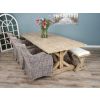2.4m Farmhouse Cross Dining Table with 3 Donna Armchairs & 1 Backless Bench - 2
