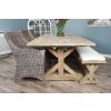 2.4m Farmhouse Cross Dining Table with 3 Donna Armchairs & 1 Backless Bench - 3