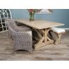 2.4m Farmhouse Cross Dining Table with 3 Donna Armchairs & 1 Backless Bench - 4