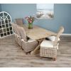 2.4m Farmhouse Cross Dining Table with 5 Latifa Chairs & 1 Backless Bench - 2