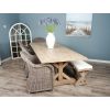 2.4m Farmhouse Cross Dining Table with 5 Riviera Armchairs & 1 Backless Bench - 0