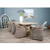 2.4m Farmhouse Cross Dining Table with 5 Riviera Armchairs & 1 Backless Bench - 3