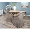 2.4m Farmhouse Cross Dining Table with 5 Riviera Armchairs & 1 Backless Bench - 7