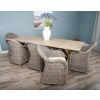2.4m Farmhouse Cross Dining Table with 5 Riviera Armchairs & 1 Backless Bench - 4