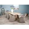 2.4m Farmhouse Cross Dining Table with 5 Riviera Armchairs & 1 Backless Bench - 1