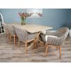 2.4m Farmhouse Cross Dining Table with 3 Scandi Armchairs & 1 Backless Bench - 9