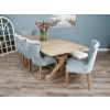 2.4m Farmhouse Cross Dining Table with 5 Windsor Ring Back Chairs & 1 Backless Bench - 0