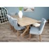 2.4m Farmhouse Cross Dining Table with 5 Windsor Ring Back Chairs & 1 Backless Bench - 1