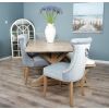 2.4m Farmhouse Cross Dining Table with 5 Windsor Ring Back Chairs & 1 Backless Bench - 2