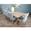 2.4m Farmhouse Cross Dining Table with 5 Windsor Ring Back Chairs & 1 Backless Bench - 4