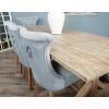 2.4m Farmhouse Cross Dining Table with 5 Windsor Ring Back Chairs & 1 Backless Bench - 7