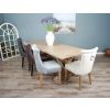 2.4m Farmhouse Cross Dining Table with 5 Windsor Ring Back Chairs & 1 Backless Bench - 9