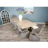 2.4m Farmhouse Cross Dining Table with 6 Stackable Zorro Chairs & 1 Backless Bench - 1