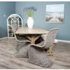 2.4m Farmhouse Cross Dining Table with 6 Stackable Zorro Chairs & 1 Backless Bench - 2