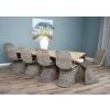 2.4m Farmhouse Cross Dining Table with 6 Stackable Zorro Chairs & 1 Backless Bench - 3