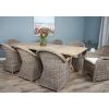 2.4m Farmhouse Cross Dining Table with 8 Riviera Armchairs - 4