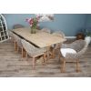 2.4m Farmhouse Cross Dining Table with 8 Scandi Armchairs - 3