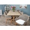2.4m Farmhouse Cross Dining Table with 8 Scandi Armchairs - 6