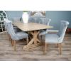 2.4m Farmhouse Cross Dining Table with 10 Windsor Ring Back Chairs - 7