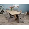 2.4m Farmhouse Cross Dining Table with 10 Stackable Zorro Chairs - 1