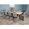 2.4m Farmhouse Cross Dining Table with 10 Stackable Zorro Chairs - 0