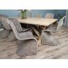 2.4m Farmhouse Cross Dining Table with 10 Stackable Zorro Chairs - 5