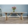 2.4m Farmhouse Cross Dining Table with 8 Riviera Armchairs - 8